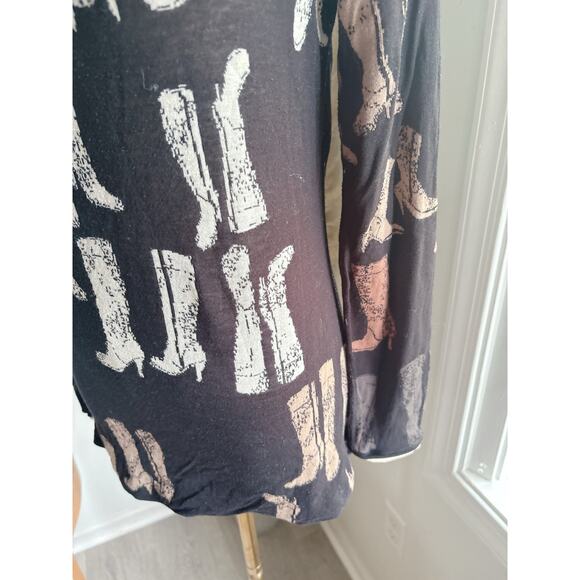 Nic + Zoe These Boots Sweater Size Small Reversible Jacquard Western - Picture 5 of 15